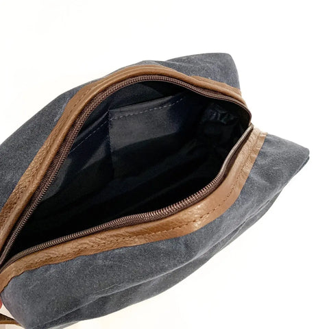 Waxed Canvas Travel Toiletry Bag – Durable Leather Accents | Made in USA Rogue Industries  Dopp Kit