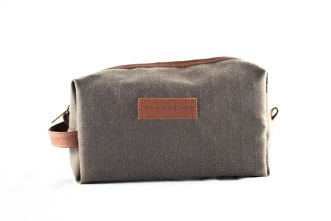 Waxed Canvas Travel Toiletry Bag – Durable Leather Accents | Made in USA Rogue Industries  Dopp Kit
