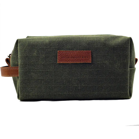Waxed Canvas Travel Toiletry Bag – Durable Leather Accents | Made in USA Rogue Industries  Dopp Kit