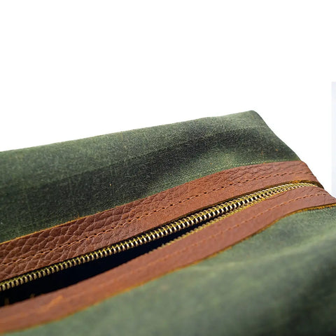 Waxed Canvas Travel Toiletry Bag – Durable Leather Accents | Made in USA Rogue Industries  Dopp Kit