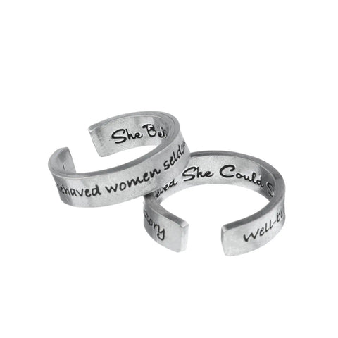 Well Behaved Women Inspire Adjustable Ring – Motivational Jewelry Gift | Made in USA by Whitney Howard Designs Whitney Howard Designs  InspireRings