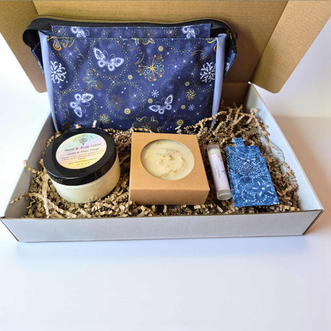Wellness Bath & Body Gift Set – Waterproof Cosmetic Bag, Lotion, Soap, Lip Balm | Handmade in USA by Frances Farm & Craft Frances Farm & Craft  Gift Set