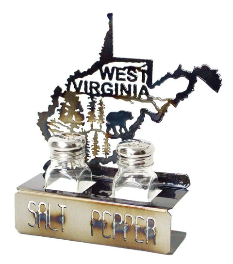 West Virginia Bear Themed Salt And Pepper Shaker Set – Rustic Kitchen Table Decor | Made in USA Knights Home Decor  item