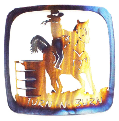 Western Barrel Racing Metal Heat Trivet – Rustic Kitchen Hot Plate Pad | Handmade in USA Knights Home Decor  item