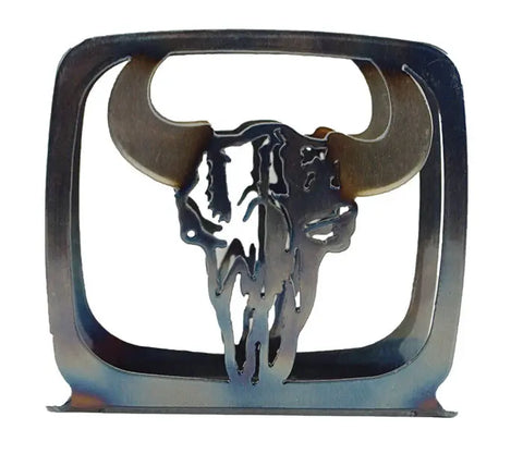Western Metal Cow Skull Napkin Holder – Rustic Table Decor | Handcrafted in USA Knights Home Decor  item