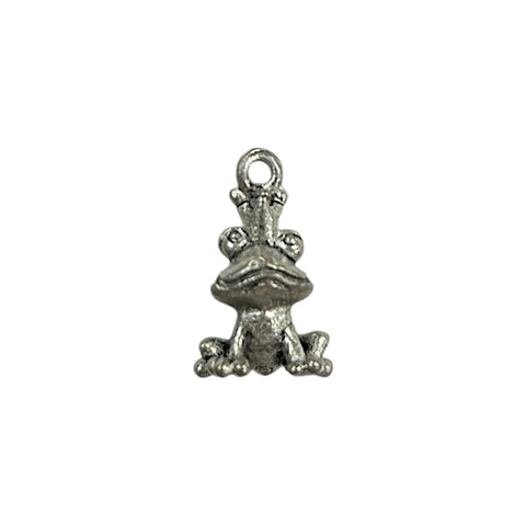 Whimsical Silver Frog Crown Pewter Charm Pendant – Handmade Jewelry Accessory | Made in USA Michelle Marie Boutique  Charms and Pendants