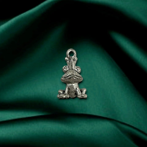 Whimsical Silver Frog Crown Pewter Charm Pendant – Handmade Jewelry Accessory | Made in USA Michelle Marie Boutique  Charms and Pendants