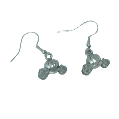 Whimsical Silver Pumpkin Carriage Charm Earrings – Pewter Fairy Tale Jewelry | Made in USA Handcrafted Gift Michelle Marie Boutique  Earrings
