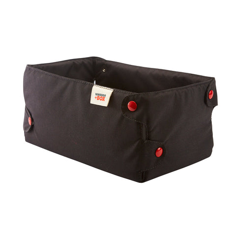 Whisker Box Black Cat Bed With Red Snap Closures – Durable Soft Crate | Made in USA Whisker+Box 