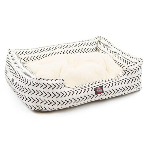 Boho Arrow Patterned Elevated Pet Lounge Bed – Plush Reversible Cushion | Made in USA Majestic Pet 