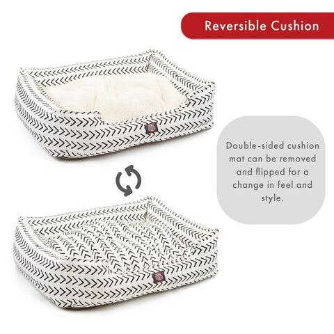 Boho Arrow Patterned Elevated Pet Lounge Bed – Plush Reversible Cushion | Made in USA Majestic Pet 