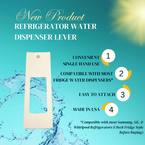 Chatelet Refrigerator Water Dispenser Lever – One-Handed Use – Made in USA Chatelet Manufacturing 