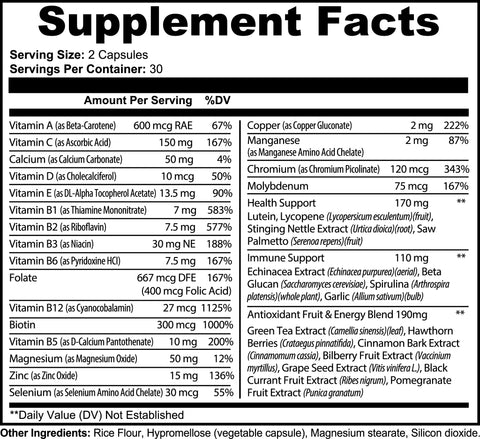 WholeHealth Plus Immune Support Multivitamin Capsules – 60 Count | Made in USA Norri Nutrition  Vitamins & Minerals