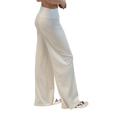 Wide Leg Organic Cotton Pants – High Waist Comfort – Handmade in USA Spiritex | Sustainable Apparel  Women's Pants & Shorts