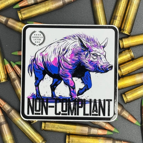 Wild Boar Graphic Sticker – Bold Non-Compliant Design | Made in USA American Lictor  Vinyl Stickers