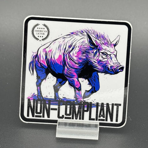 Wild Boar Graphic Sticker – Bold Non-Compliant Design | Made in USA American Lictor  Vinyl Stickers