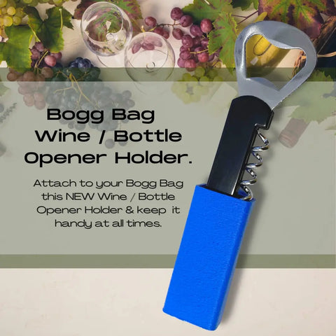 The BOGLETS Wine & Bottle Opener Charm by Chatelet Manufacturing is a handy, blue-handled accessory for your Bogg Bag—making it easy to keep a wine opener with your tote. Perfect for wine lovers on the go.