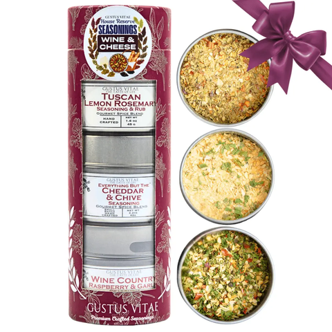 Wine & Cheese House Reserve Seasonings | Gift Pack Set of 3 Gustus Vitae  Collections & Gift Sets