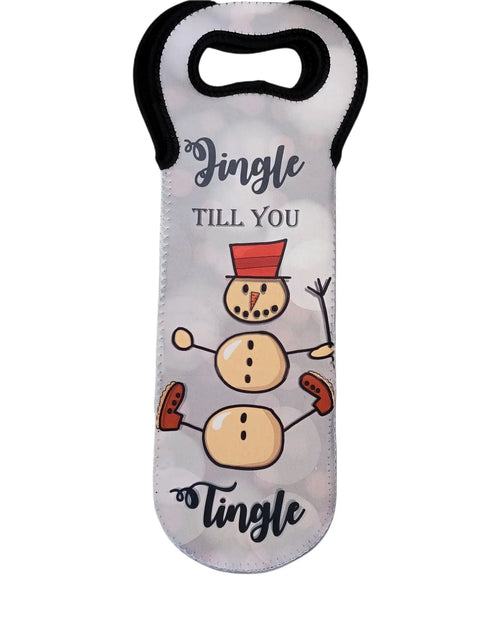 Winter Snowman Neoprene Wine Tote Bag – Insulated Bottle Carrier With Holiday Design | Made in USA Michelle Marie Boutique  Wine Carrier Bags