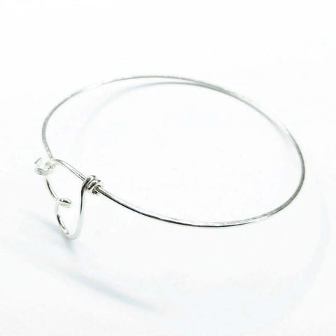 Wire Wrapped Heart Bangle in Sterling Silver Alexa Martha Designs  Bracelet