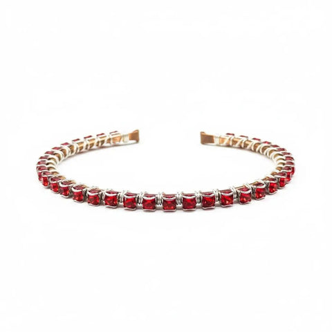 Wire Wrapped Red Crystal Tennis Bracelet Bangle Alexa Martha Designs 