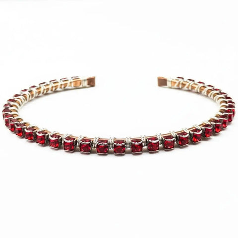Wire Wrapped Red Crystal Tennis Bracelet Bangle Alexa Martha Designs 