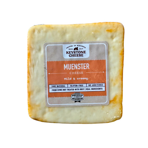 Wisconsin Muenster Cheese – Semi-Soft 14-19oz Blocks | Artisan Handcrafted Dairy | Made in USA Keystone Cheese  Cheese