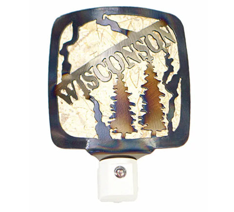 Wisconsin Themed Night Light – Light-Sensitive LED Bedside Lamp | Made in USA Handcrafted Decor Knights Home Decor  item
