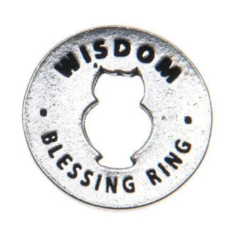 Wisdom Blessing Ring Charm – Recycled Pewter Inspirational Token with Owl Design | Handcrafted in USA Whitney Howard Designs  Blessing Ring