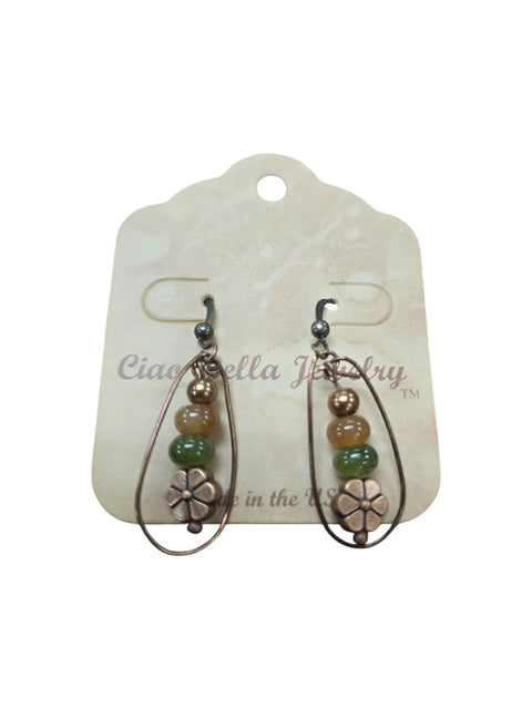 Women's Bohemian Copper Teardrop Petal Drop Earrings Michelle Marie Boutique  Earrings