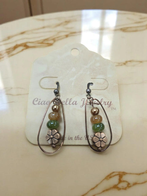 Women's Bohemian Copper Teardrop Petal Drop Earrings Michelle Marie Boutique  Earrings