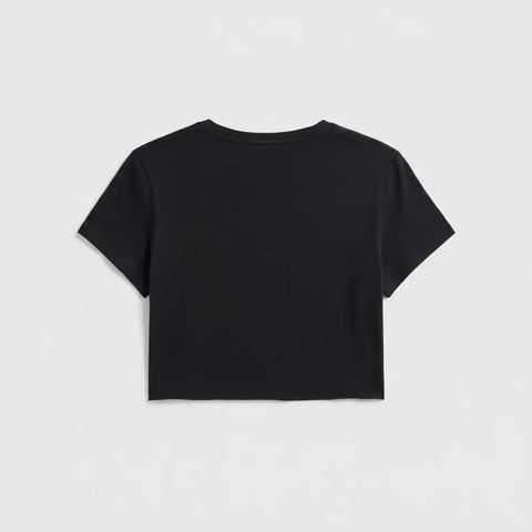 Women’s Cropped Rocker T-Shirt Cotton Vintage Style – Made in Los Angeles USA US Standard Apparel  SS SIDE SEAM TEE