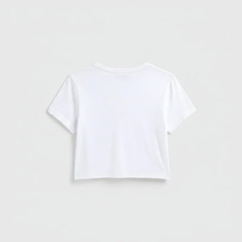 Women’s Cropped Rocker T-Shirt Cotton Vintage Style – Made in Los Angeles USA US Standard Apparel  SS SIDE SEAM TEE