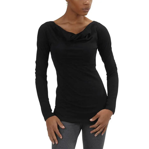 Women’s Long Sleeve Cowl Neck Top – Organic Cotton Jersey | Made in USA Spiritex | Sustainable Apparel  Women's Tops