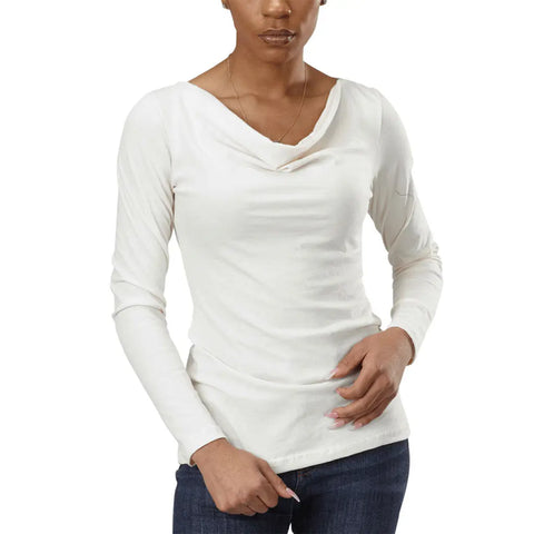 Women’s Long Sleeve Cowl Neck Top – Organic Cotton Jersey | Made in USA Spiritex | Sustainable Apparel  Women's Tops