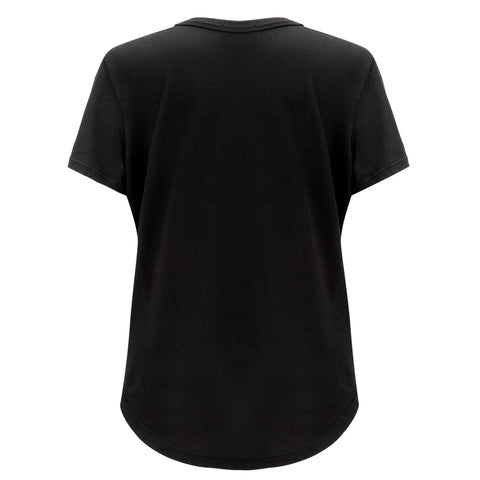 Women's Mountain Hemlock Black T-Shirt – Soft Modal Cotton Blend | Made in USA Fireside Pine  Women's Shirt