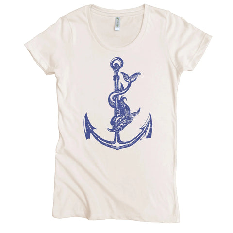 Women’s Organic Cotton Anchor Graphic Tee – Fitted Jersey Shirt | Made in USA Spiritex | Sustainable Apparel  Women's Graphic Tees