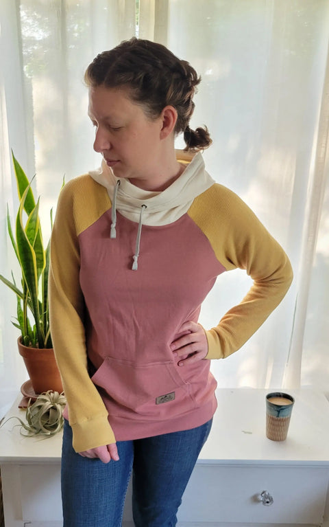 Women’s Organic Cotton Colorblock Hoodie – Soft Stretch Fabric – Activewear Pullover | Made in USA Adventure Clothes Company  Womens
