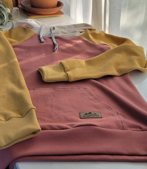 Women’s Organic Cotton Colorblock Hoodie – Soft Stretch Fabric – Activewear Pullover | Made in USA Adventure Clothes Company  Womens