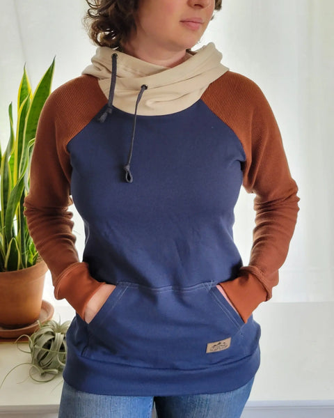 Women’s Organic Cotton Colorblock Hoodie – Soft Stretch French Terry Activewear | Made in USA Adventure Clothes Company  Womens