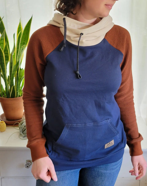 Women’s Organic Cotton Colorblock Hoodie – Soft Stretch French Terry Activewear | Made in USA Adventure Clothes Company  Womens
