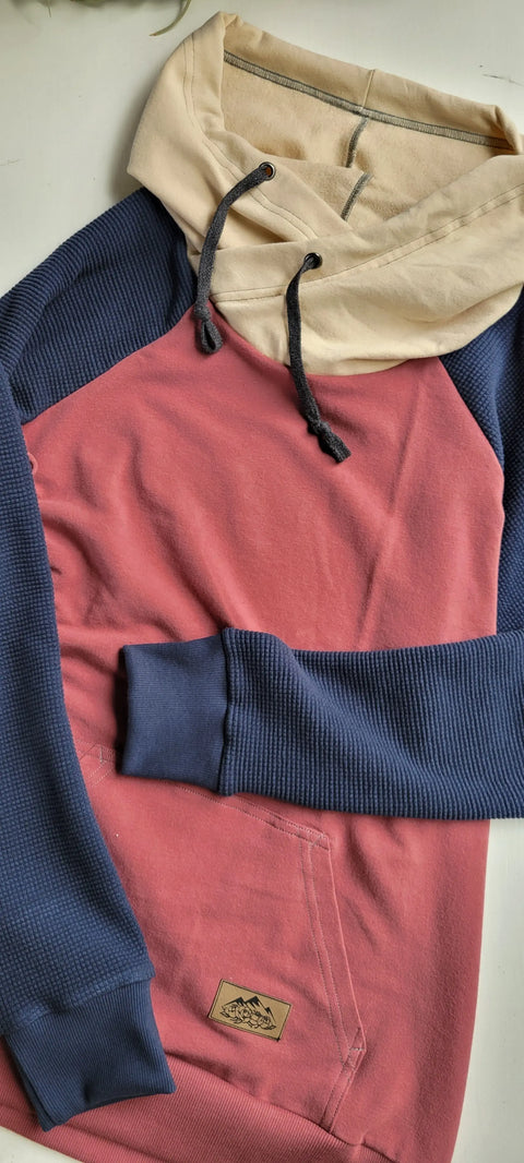 Women’s Organic Cotton Colorblock Hoodie – Soft Stretch French Terry Activewear | Made in USA Adventure Clothes Company  Womens