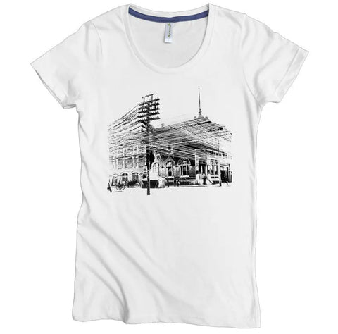 Women’s Organic Cotton Graphic Tee – Lines to Nowhere Design | Made in USA Spiritex | Sustainable Apparel  Women's Graphic Tees