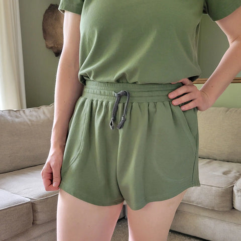 Women's Organic Cotton Lounge Shorts – Soft Breathable Fit – Made in USA | Wisconsin Handcrafted Comfort Adventure Clothes Company 