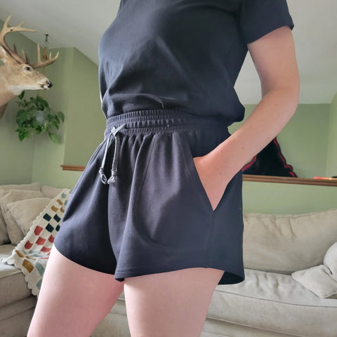 Women's Organic Cotton Lounge Shorts – Soft Breathable Fit – Made in USA | Wisconsin Handcrafted Comfort Adventure Clothes Company 