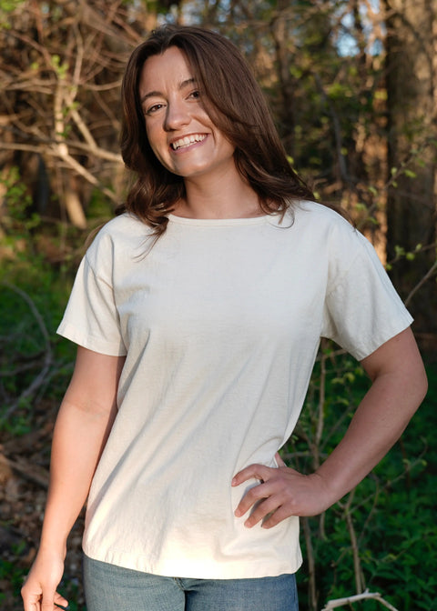 Women’s Organic Cotton Scoop Neck T-Shirt – Breathable Natural Fabric | Made in USA – Eco Apparel Rowe Naturals  Organic Cotton Clothing