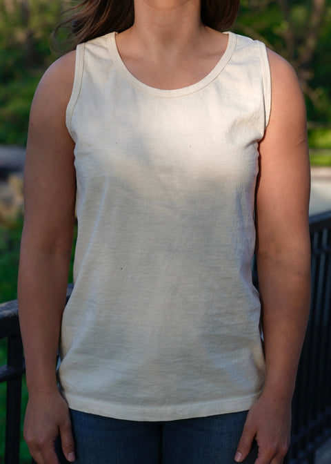 Women's Organic Cotton Tank Top – Sustainable Fitted Rib Trim Shirt | Made in USA Rowe Naturals  Organic Cotton Clothing