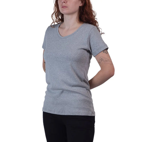 Women's Organic Cotton V-Neck Tee – Fitted Short Sleeve | Made in USA Spiritex | Sustainable Apparel  Women's Tees & Tanks