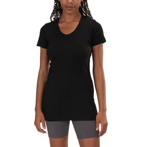 Women's Organic Cotton V-Neck Tee – Fitted Short Sleeve | Made in USA Spiritex | Sustainable Apparel  Women's Tees & Tanks