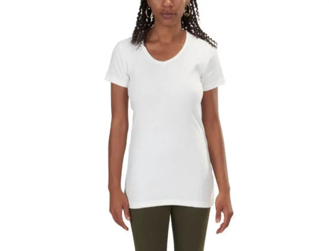 Women's Organic Cotton V-Neck Tee – Fitted Short Sleeve | Made in USA Spiritex | Sustainable Apparel  Women's Tees & Tanks